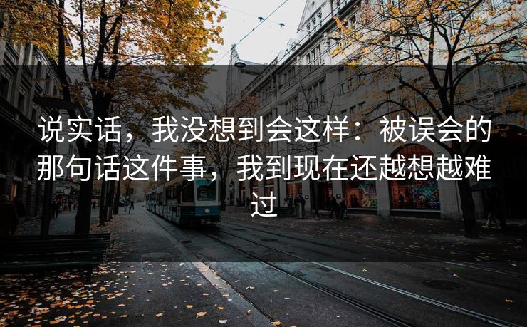 说实话，我没想到会这样：被误会的那句话这件事，我到现在还越想越难过